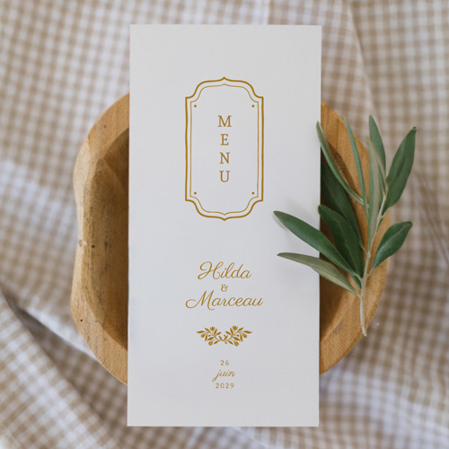 Menu de mariage Ivyrose à personnaliser