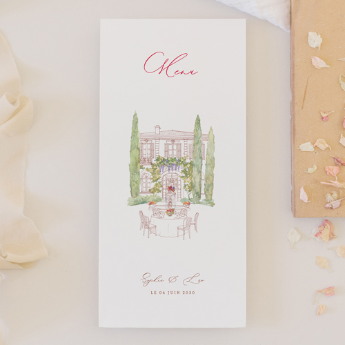 Menu de mariage La Bâtisse à personnaliser