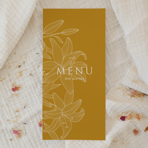 Menu de mariage Lys à personnaliser