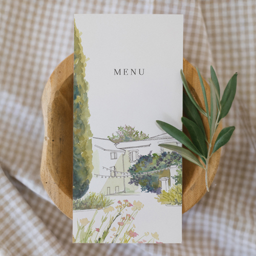 Menu de mariage Mas à personnaliser