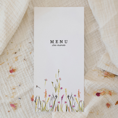 Menu de mariage Ôde Femmes à personnaliser