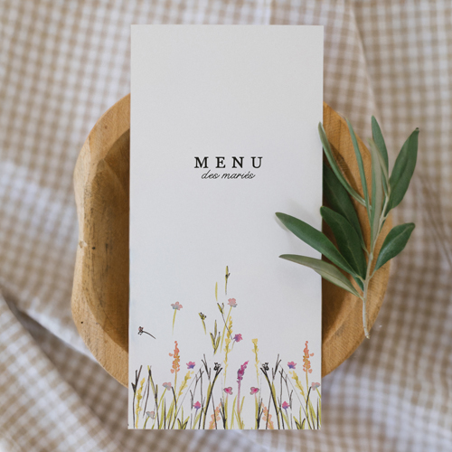 Menu de mariage Ôde Hommes à personnaliser