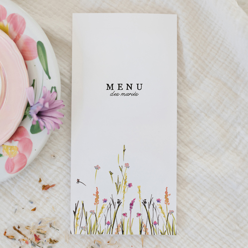 Menu de mariage Ôde à personnaliser