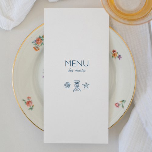 Menu de mariage Paloma à personnaliser