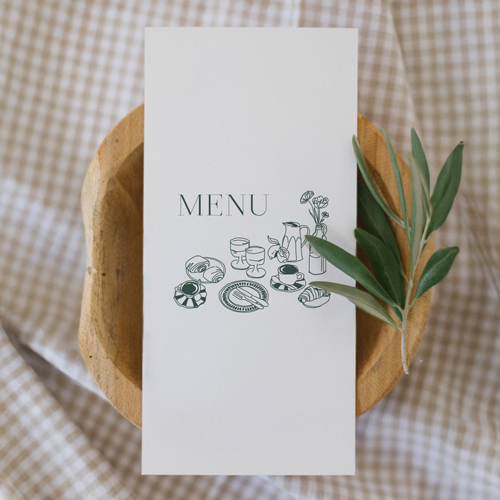 Menu de mariage Paris à personnaliser