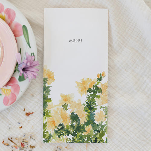 Menu de mariage Solstice à personnaliser