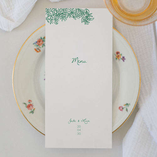 Menu de mariage Stella à personnaliser