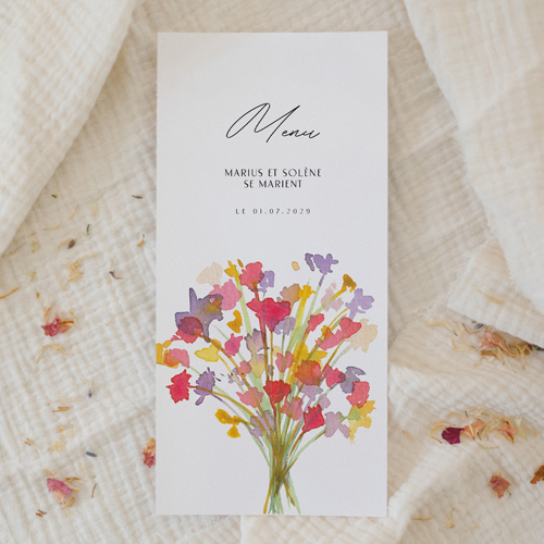 Menu de mariage Vibrance à personnaliser