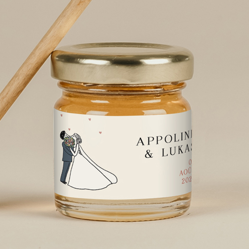 Miel de mariage Bouquet de bisous à personnaliser