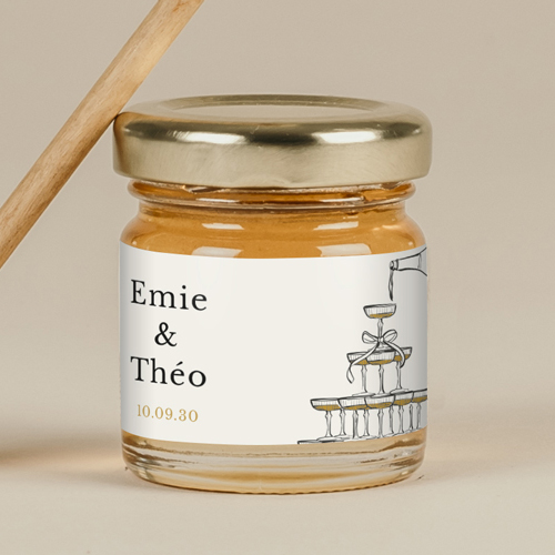 Miel de mariage Champagne à personnaliser