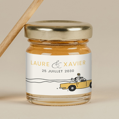 Miel de mariage Décapotable à personnaliser