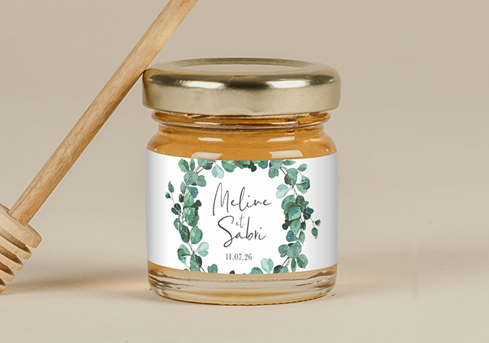 Petit pot de miel mariage : cadeau invité personnalisé - Petit mariage entre amis