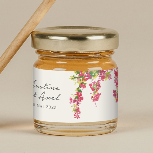 Miel de mariage Fushia à personnaliser