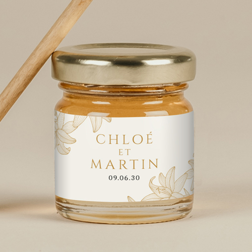 Miel de mariage Lys à personnaliser