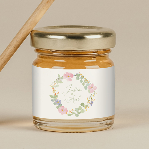 Miel de mariage Rosée à personnaliser