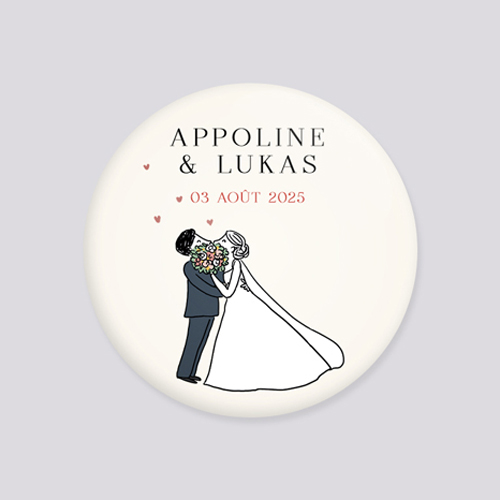 Miroir de mariage Bouquet de bisous à personnaliser