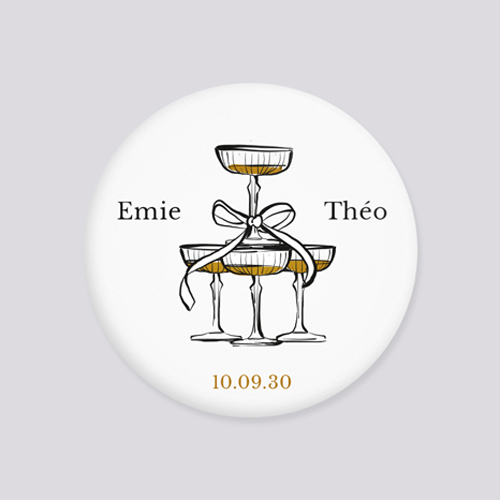 Miroir de mariage Champagne à personnaliser