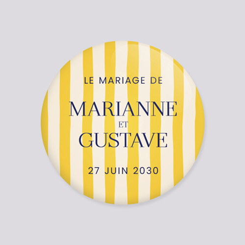 Miroir de mariage Stripes Jaune à personnaliser