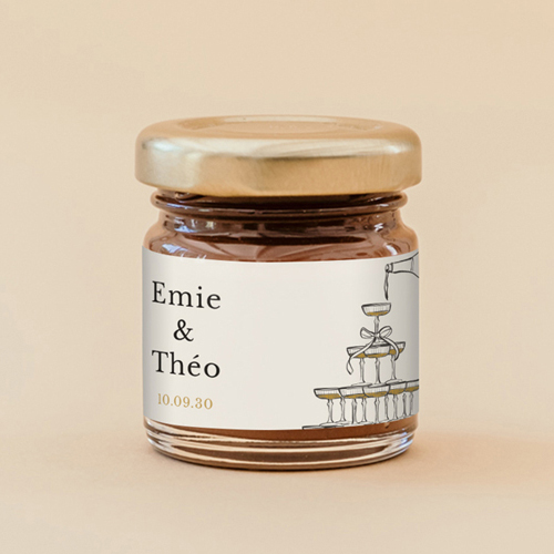 Pâte à tartiner de mariage Champagne à personnaliser