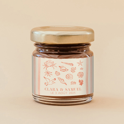 Pâte à tartiner de mariage Coralia à personnaliser