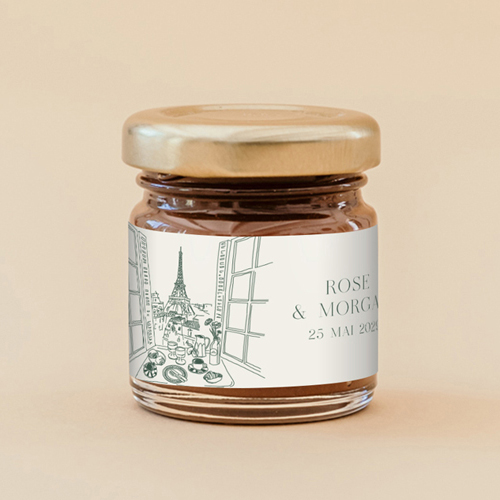 Pâte à tartiner de mariage Paris à personnaliser