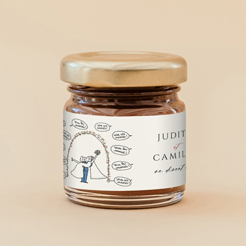 Pâte à tartiner de mariage Vive les Mariés à personnaliser