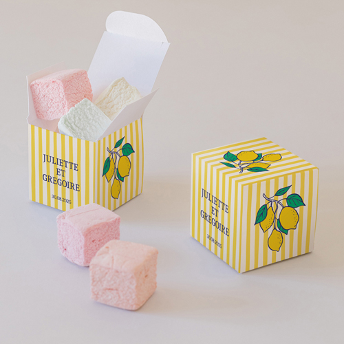 Petite boîte imprimée :univers de mariage Acidulé à personnaliser