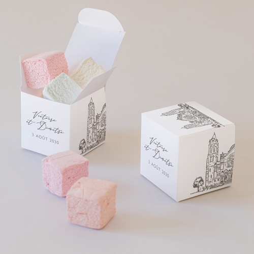 Petite boîte imprimée :univers de mariage Basilia à personnaliser