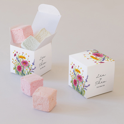 Petite boîte imprimée :univers de mariage Bucolique à personnaliser