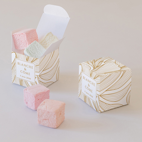 Petite boîte imprimée :univers de mariage Chantilly à personnaliser