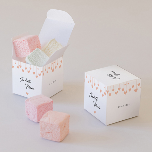 Petite boîte imprimée :univers de mariage Coeurs à personnaliser