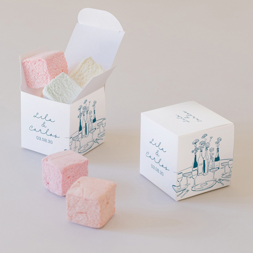 Petite boîte imprimée :univers de mariage Constance à personnaliser