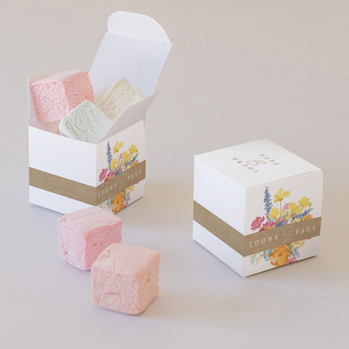 Petite boîte imprimée :univers de mariage Corolle à personnaliser