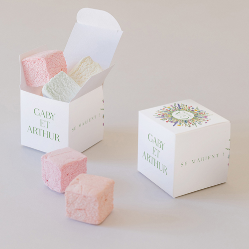 Petite boîte imprimée :univers de mariage Eden à personnaliser