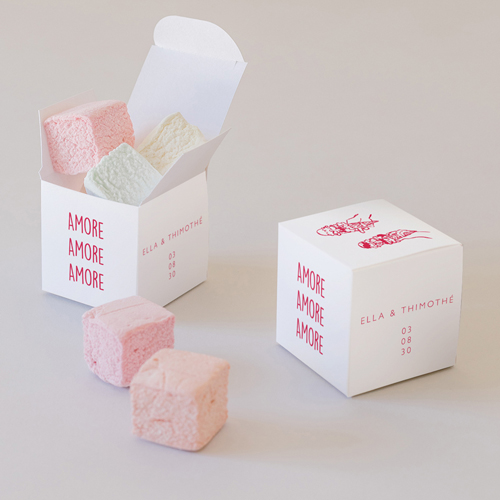 Petite boîte imprimée :univers de mariage Gelati à personnaliser