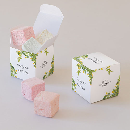 Petite boîte imprimée :univers de mariage Limonier à personnaliser