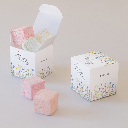 Petite boîte imprimée :univers de mariage Lisière à personnaliser