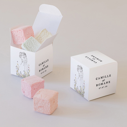 Petite boîte imprimée :univers de mariage Ôde Femmes à personnaliser