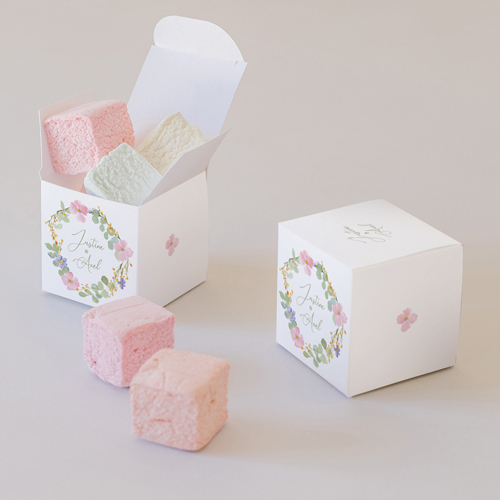 Petite boîte imprimée :univers de mariage Rosée à personnaliser