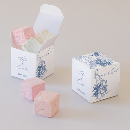 Petite boîte imprimée :univers de mariage Solenza à personnaliser