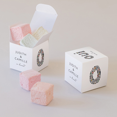 Petite boîte imprimée :univers de mariage Un grand Oui à personnaliser