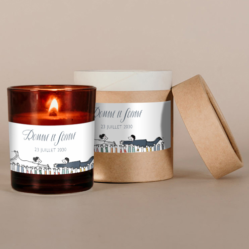 Bougie ambrée de mariage Crowd Surfin à personnaliser