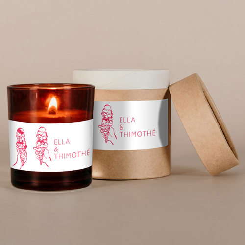 Bougie ambrée de mariage Gelati à personnaliser