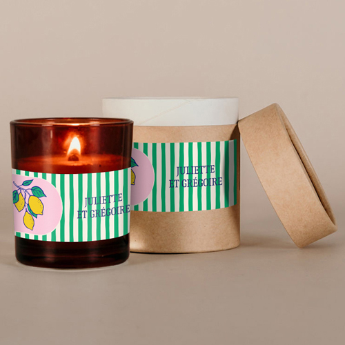 Bougie ambrée de mariage Zestine à personnaliser