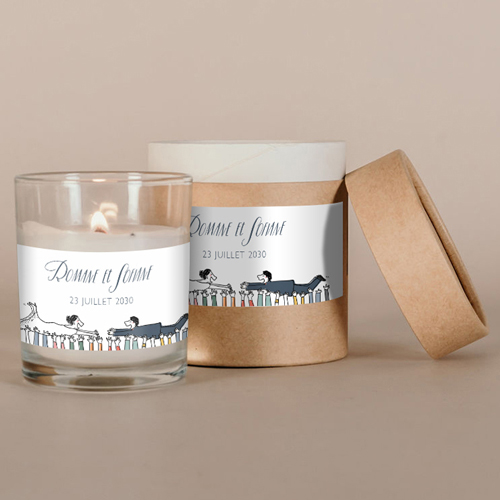 Bougie blanche de mariage Crowd Surfin à personnaliser