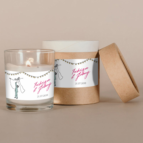 Bougie blanche de mariage Dirty dancing à personnaliser