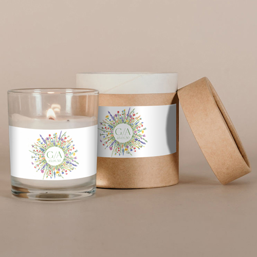 Bougie blanche de mariage Eden à personnaliser