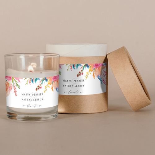 Bougie blanche de mariage Elixir à personnaliser