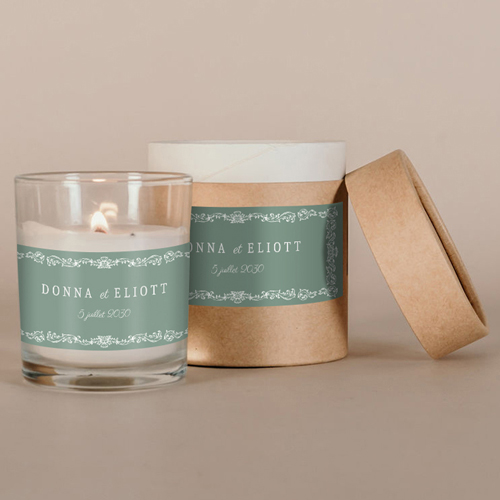 Bougie blanche de mariage Leonor à personnaliser