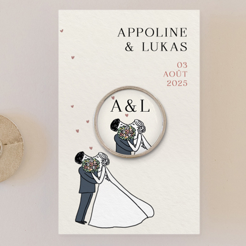 Pin's :univers de mariage Bouquet de bisous à personnaliser